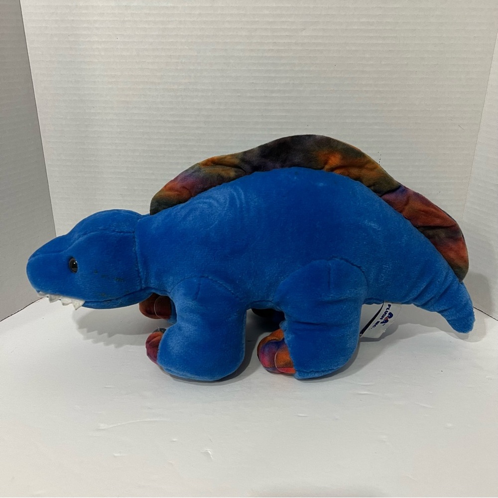 Vintage 1992 A&A Plush Inc. Blue Dinosaur Stuffed Toy 18”